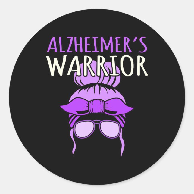 Sticker Rond Connaissance du guerrier Ribbon violet Mois Graphi (Devant)