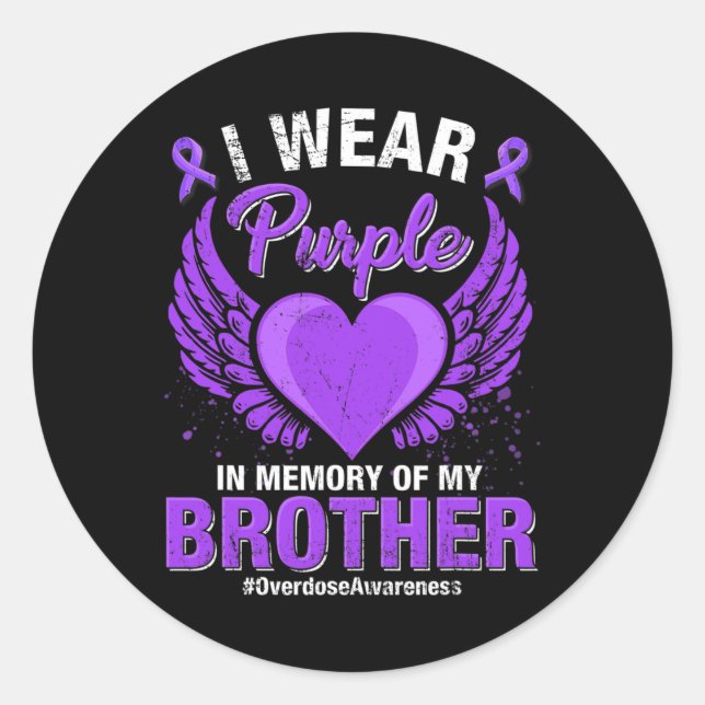 Sticker Rond Connaissance Mémoire violette de mon frère 2 (Devant)