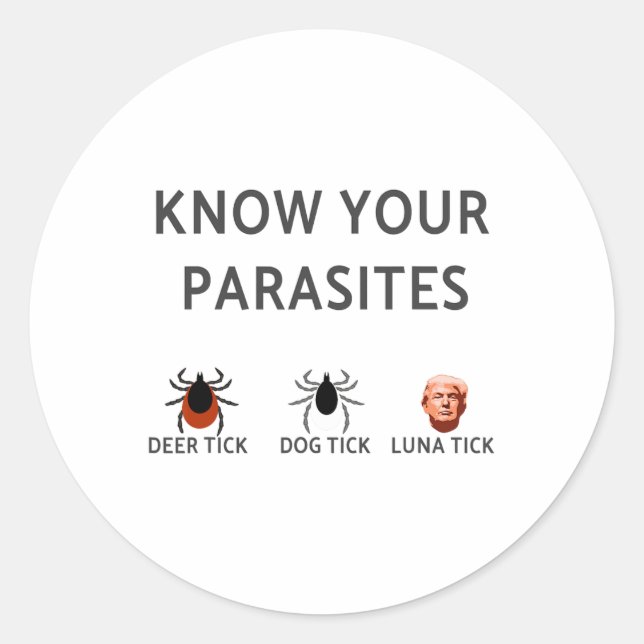 Sticker Rond Connaissez vos parasites anti-Trump résister (Devant)