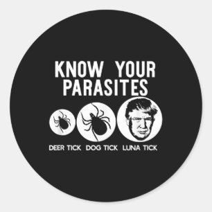 Sticker Rond Connaissez vos parasites anti-Trump résister à la 