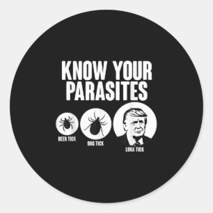 Sticker Rond Connaissez Vos Parasites Deer Tick Chien Tick Tick