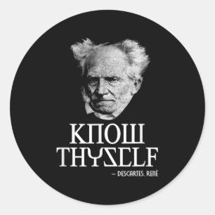 Sticker Rond Connaissez-Vous Socrates Descartes Schopenhauer Ph