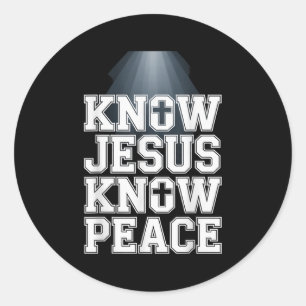 Sticker Rond Connaître Jésus connaître la paix Christian Graphi