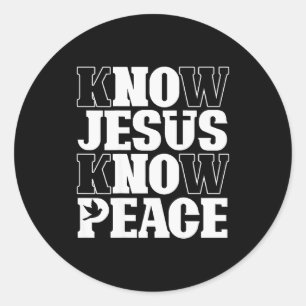 Sticker Rond Connaître Jésus Connaître la Paix Religion Dieu Ég