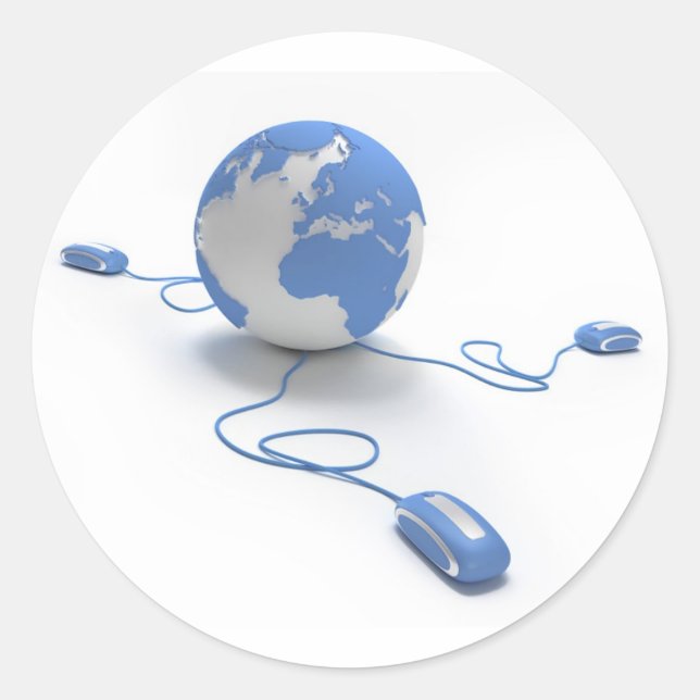 Sticker Rond Connexion mondiale (Devant)