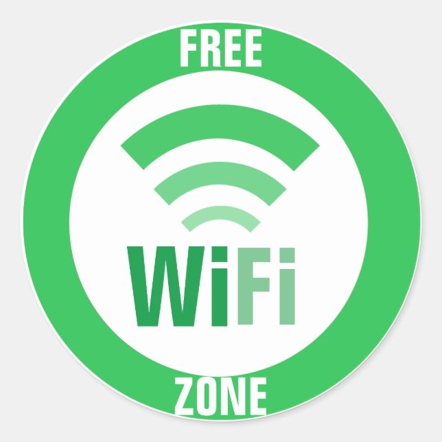 Sticker Rond Connexion WiFi gratuite (Devant)