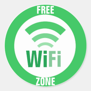 Sticker Rond Connexion WiFi gratuite