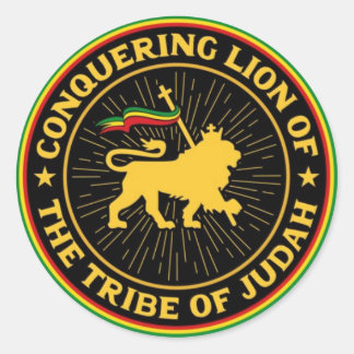 Sticker Rond Conquering Lion of the Tribe of Judah