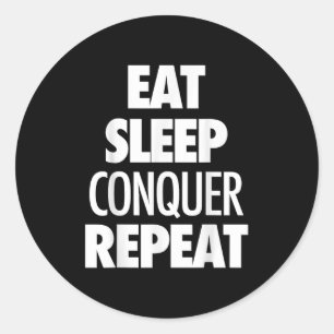 Sticker Rond Conquérir la répétition - Citation Motivationnelle