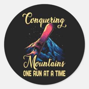 Sticker Rond Conquérir Les Montagnes Un Coup À La Fois