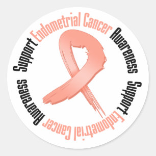 Sticker Rond Conscience de cancer du corps utérin de soutien