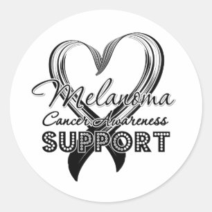 Sticker Rond Conscience de mélanome de soutien