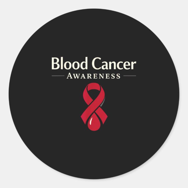 Sticker Rond conscience du cancer du sang survivant de la leucé (Devant)