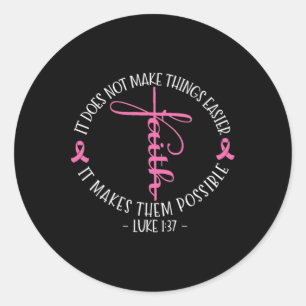 Sticker Rond Conscience du cancer du sein chrétien Luc 137