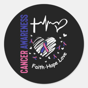Sticker Rond Conscience du cancer foi Espoir amour