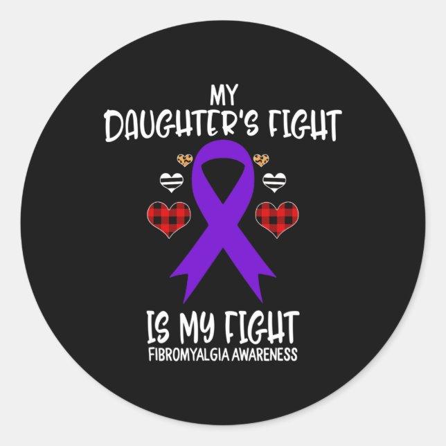 Sticker Rond Conscience Le combat de ma fille est mon combat ma (Devant)
