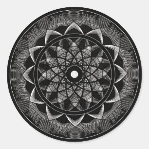 Sticker Rond Conscience - mandala sacré de la géométrie