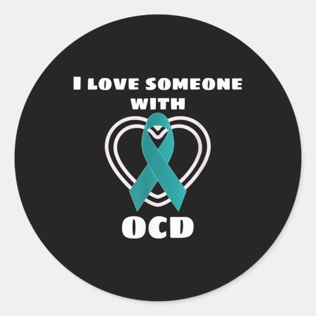 Sticker Rond Conscience Ocd J'Aime Quelqu'Un Avec Ocd (Devant)