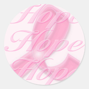 Sticker Rond Conscience rose de cancer du sein de ruban