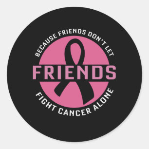 Sticker Rond Conscientisation au cancer du sein, amis, soutien,