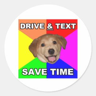 Sticker Rond Conseil Chien dit : Lecteur & Texte