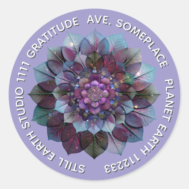 Sticker Rond Conseil de Feuilles | Mandala (Devant)