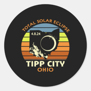 Sticker Rond Conseil Ville Ohio Total Solaire Eclipse 2024
