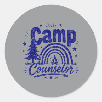 Sticker Rond Conseiller de camp Hommes Femmes Été