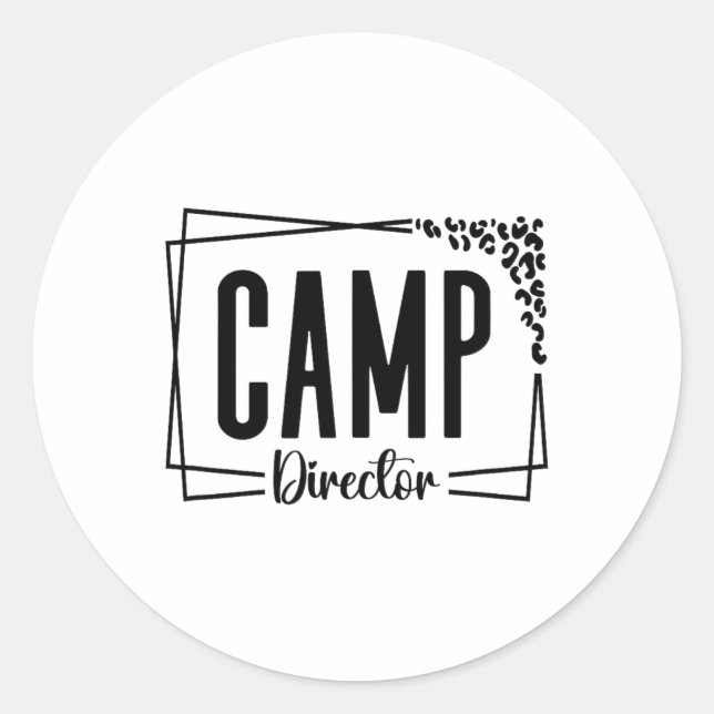 Sticker Rond Conseiller Directeur de Camp Drôle Design de Campi (Devant)