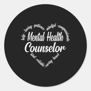 Sticker Rond Conseiller en santé Langue du coeur Cloud