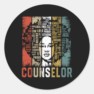 Sticker Rond Conseillère Afro-Américaine Femmes Historique Noir