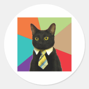 Sticker Rond Conseils de chat d'entreprise Mème animal