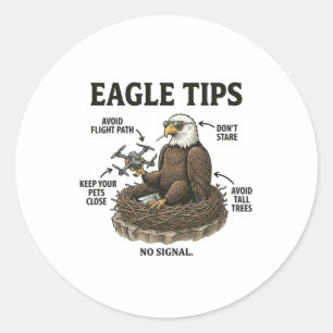 Sticker Rond Conseils drôles de pygargue à tête blanche Humour