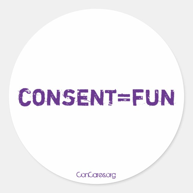Sticker Rond Consentement=Amusant (Devant)