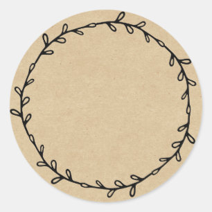 Sticker Rond Conservation de confiture maison rustique papier k