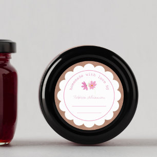 Sticker Rond Conservation de confiture personnalisée Fleurs r