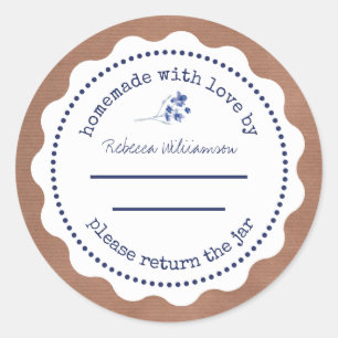 Sticker Rond Conserve de confiture personnalisée Faite maison