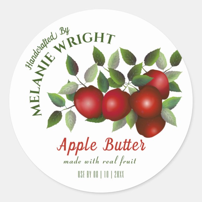 Sticker Rond Conserve de fruits de pomme (Devant)