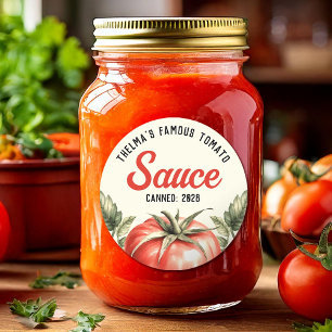 Sticker Rond Conserve de sauce tomate maison personnalisée