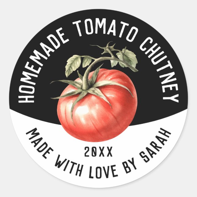Sticker Rond Conserve de Tomate Comestible Faite Maison Modifia (Devant)