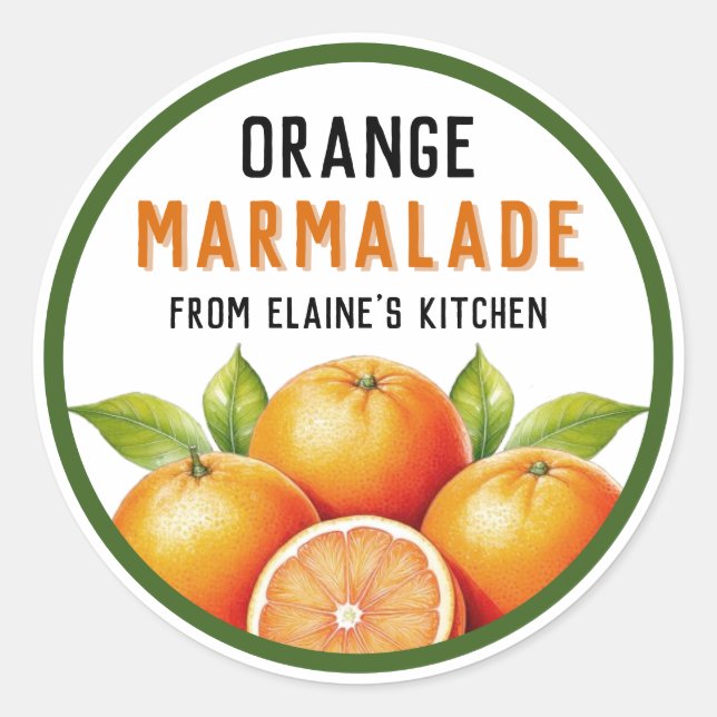 Sticker Rond Conserve d'orange en bocaux (Devant)