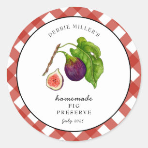 Sticker Rond Conserver En vichy confiture. Jar