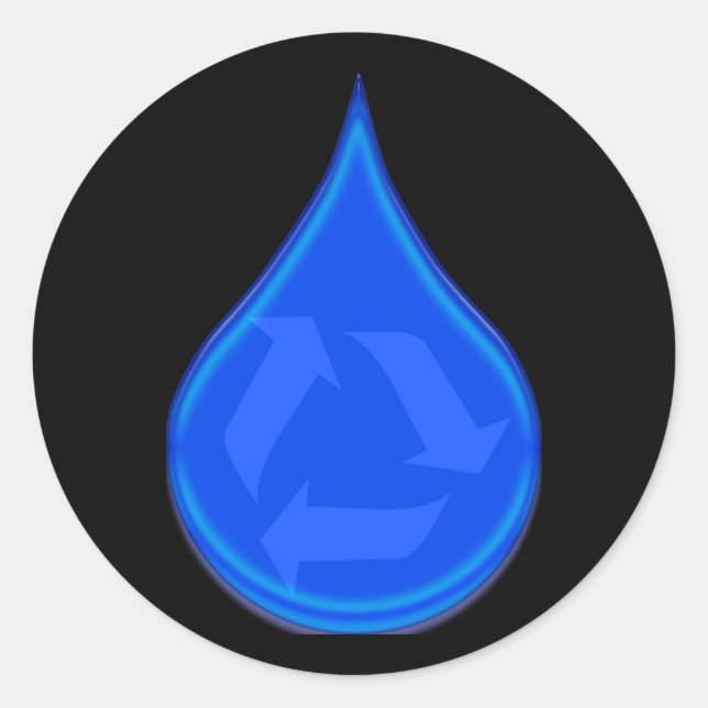 Sticker Rond Conserver et économiser l'eau (Devant)