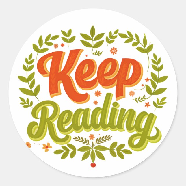 Sticker Rond Conserver la lecture des livres bibliothèque thème (Devant)