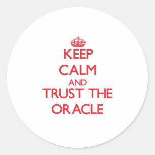 Sticker Rond Conserver le calme et faire confiance à Oracle