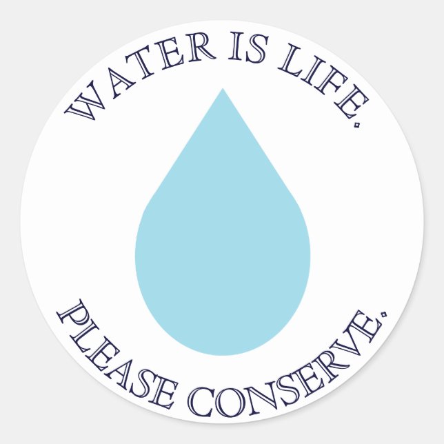Sticker Rond Conserver l'eau (Devant)