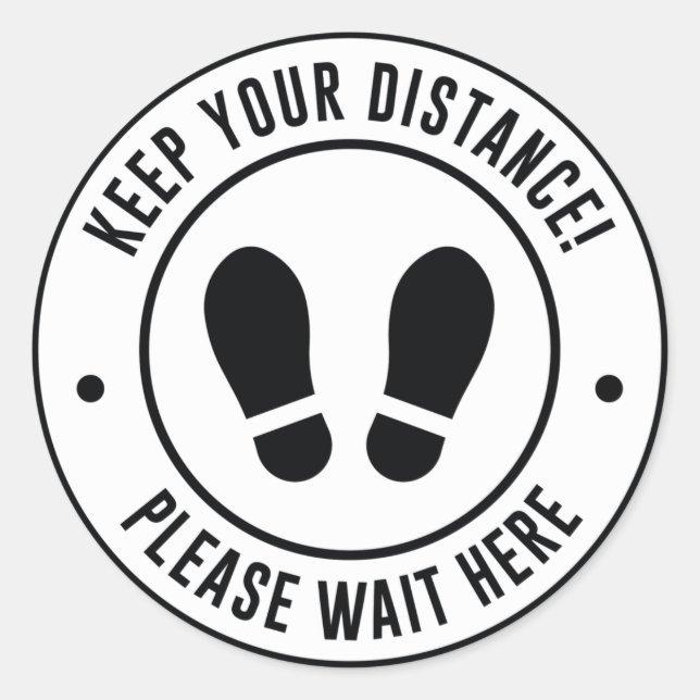 Sticker Rond Conserver votre distance (Devant)