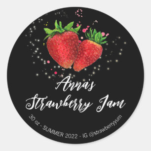Sticker Rond *~* Conserves de confiture de fraises maison AP30