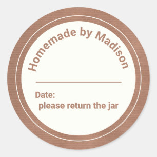 Sticker Rond Conserves Personnalisées Faites Maison Retournez