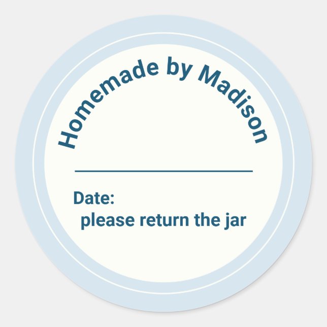 Sticker Rond Conserves Personnalisées Maison | Rendez le Pot (Devant)